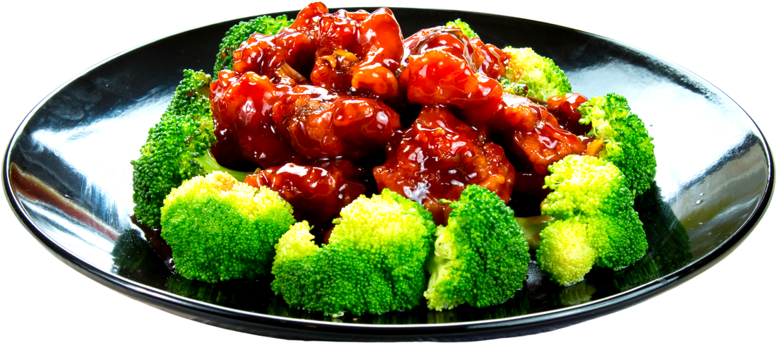 General Tso's chicken with broccoli